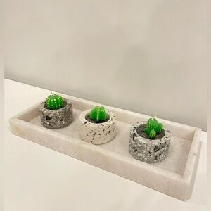 Terrazzo Tea Light Candle Holders & stone tray